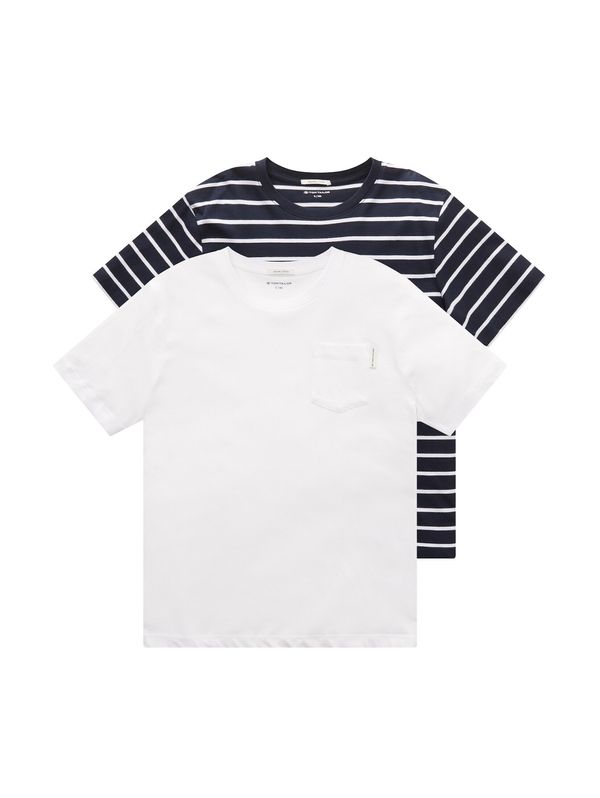 TOM TAILOR TOM TAILOR Тениска  нощно синьо / бяло