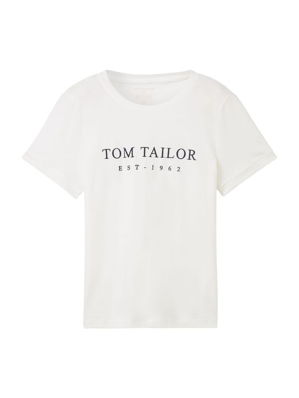 TOM TAILOR TOM TAILOR Тениска  нощно синьо / бяло