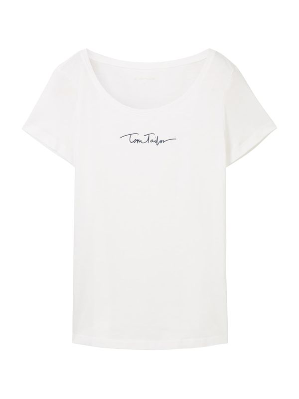 TOM TAILOR TOM TAILOR Тениска  нощно синьо / бяло