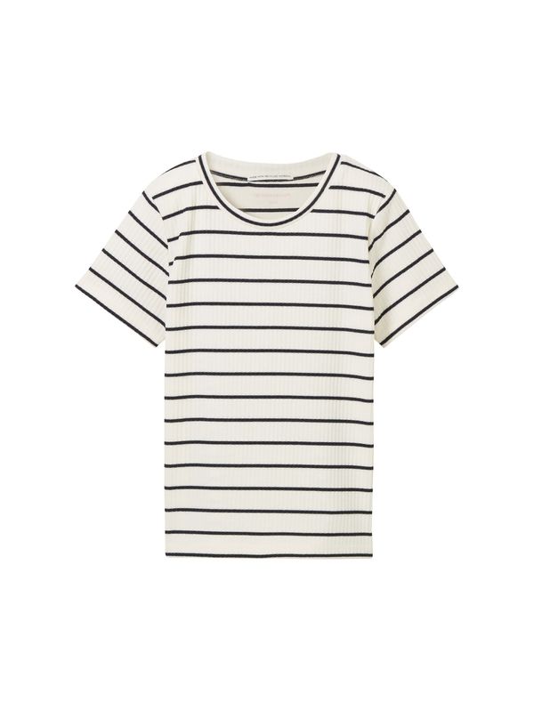 TOM TAILOR TOM TAILOR Тениска  нощно синьо / мръсно бяло