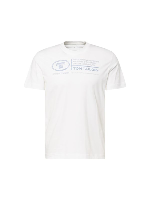 TOM TAILOR TOM TAILOR Тениска  опушено синьо / бяло