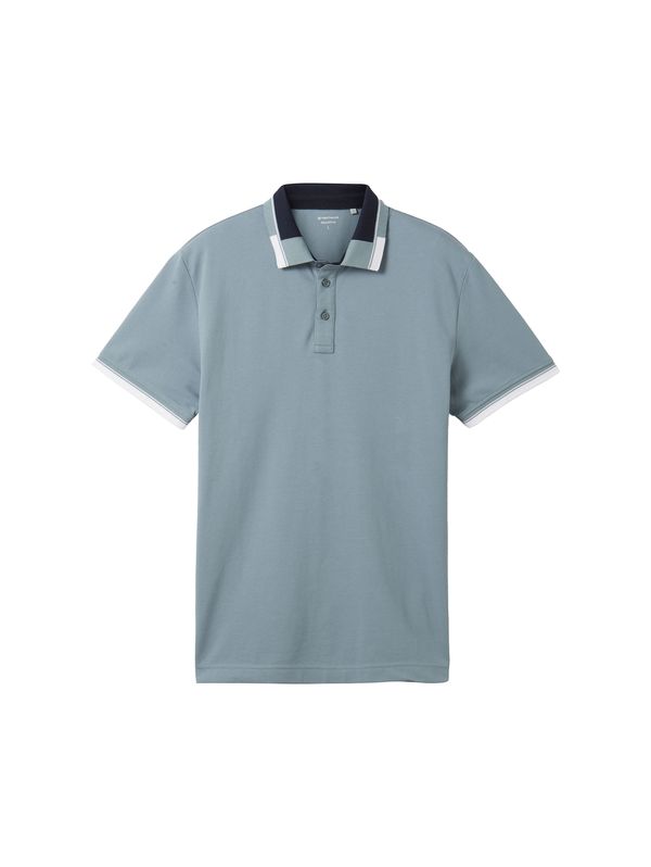 TOM TAILOR TOM TAILOR Тениска  опушено синьо / черно / мръсно бяло