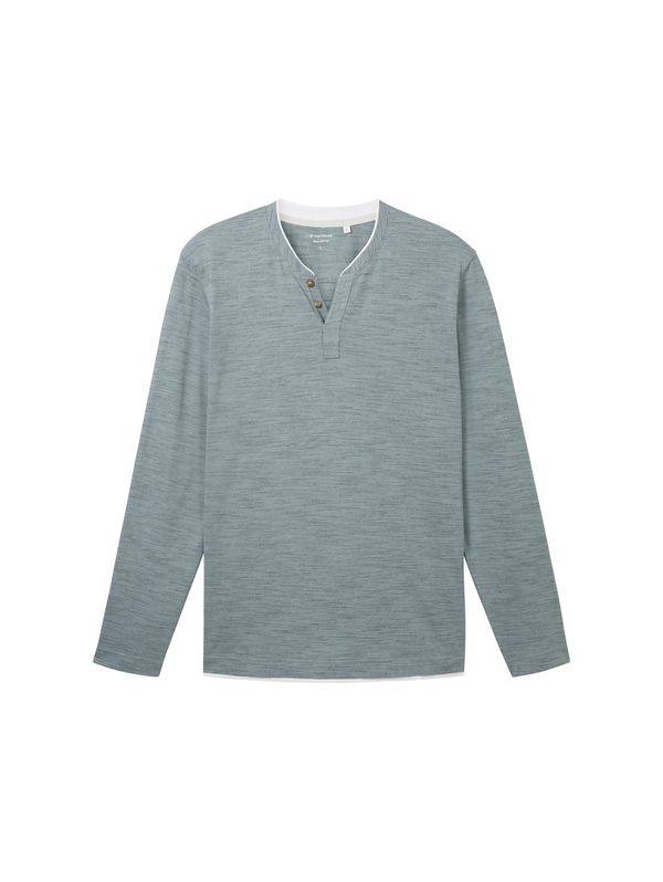 TOM TAILOR TOM TAILOR Тениска  опушено синьо / оранжево / черно / бяло