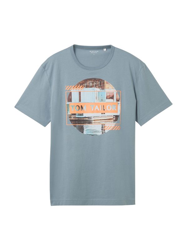 TOM TAILOR TOM TAILOR Тениска  опушено синьо / пъстро