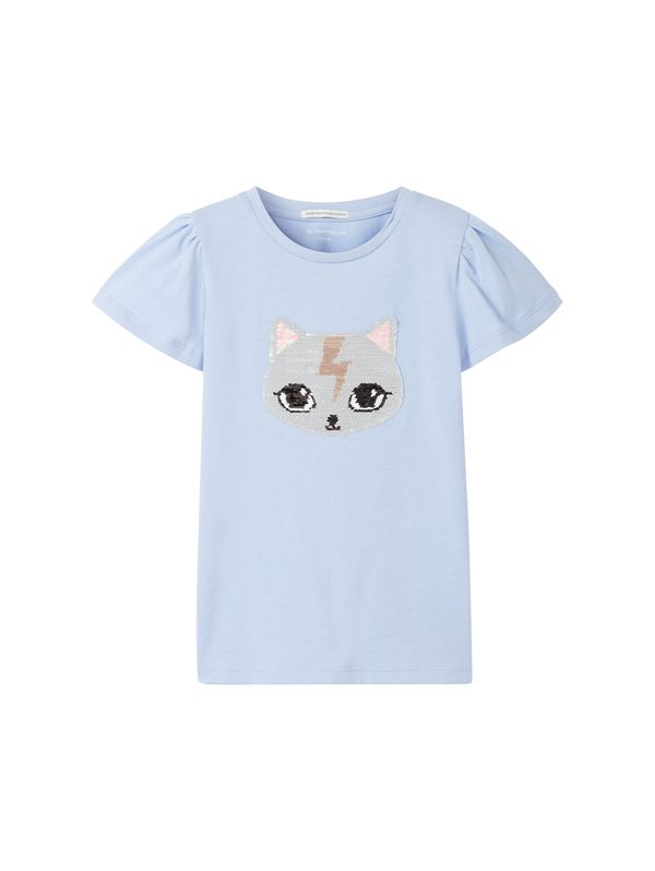 TOM TAILOR TOM TAILOR Тениска  опушено синьо / светлосиньо / бледорозово / черно