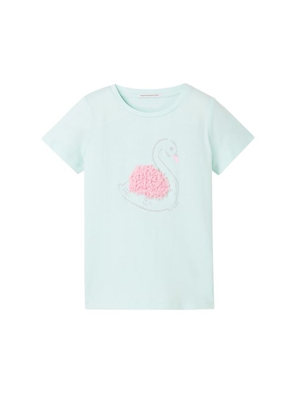 TOM TAILOR TOM TAILOR Тениска  пастелно зелено / бледорозово / сребърно