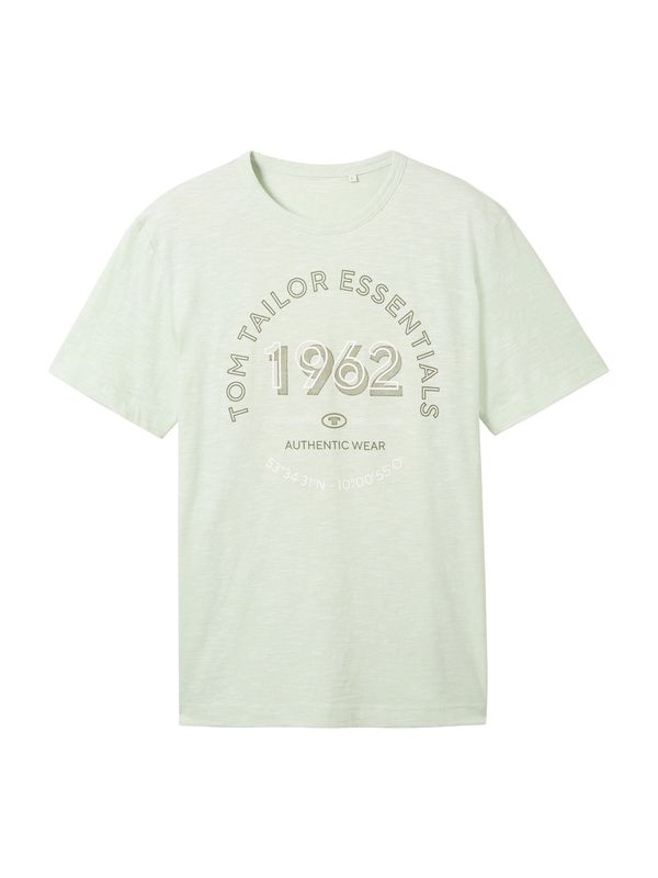 TOM TAILOR TOM TAILOR Тениска  пастелно зелено / тъмнозелено / бяло