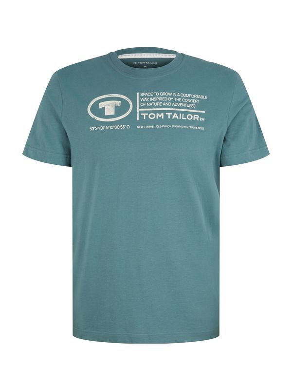 TOM TAILOR TOM TAILOR Тениска  петрол / бяло