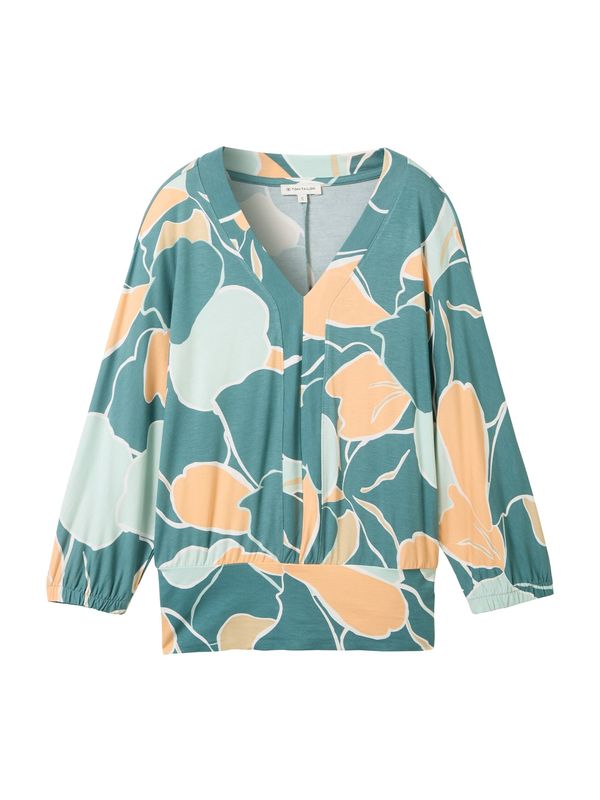 TOM TAILOR TOM TAILOR Тениска  петрол / мента / оранжево / бяло