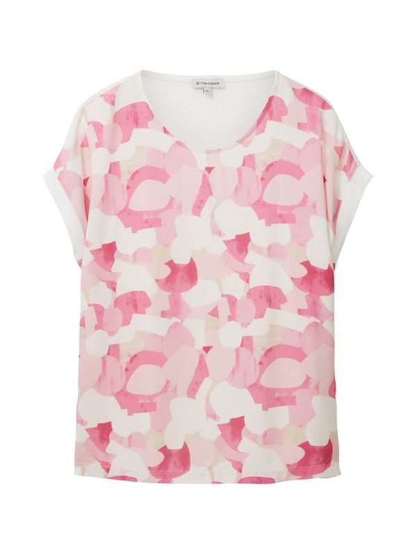 TOM TAILOR TOM TAILOR Тениска  шампанско / бледорозово / светлорозово / бяло