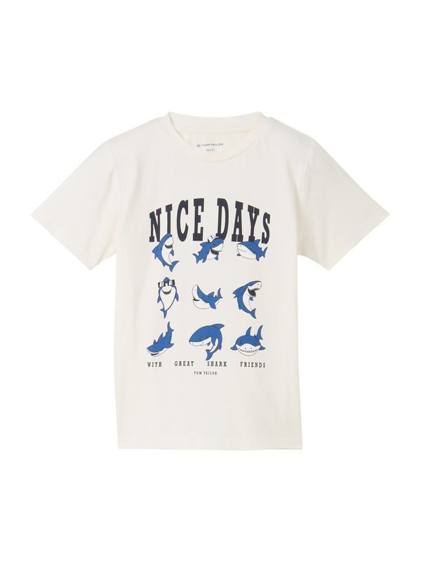 TOM TAILOR TOM TAILOR Тениска  синьо / морскосиньо / бяло