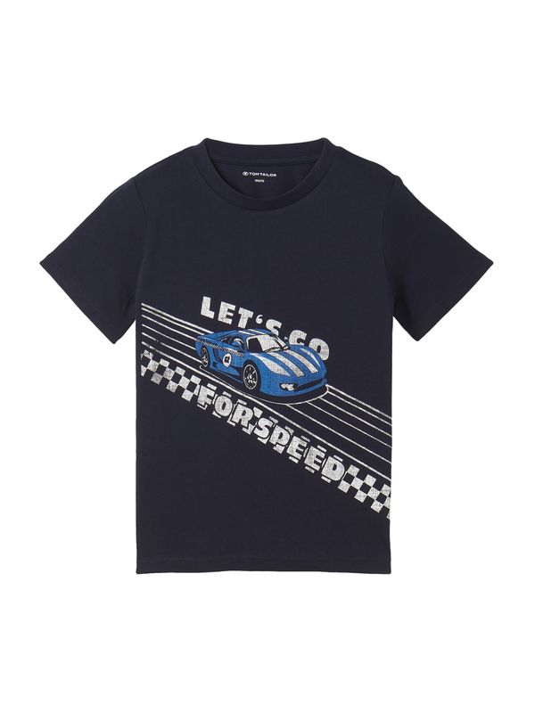 TOM TAILOR TOM TAILOR Тениска  синьо / нейви синьо / черно / бяло