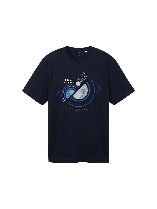 TOM TAILOR TOM TAILOR Тениска  синьо / нейви синьо / светлосиво / бяло