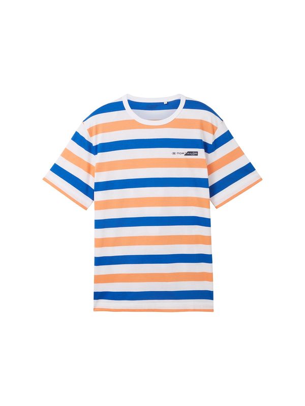 TOM TAILOR TOM TAILOR Тениска  синьо / оранжево / бяло