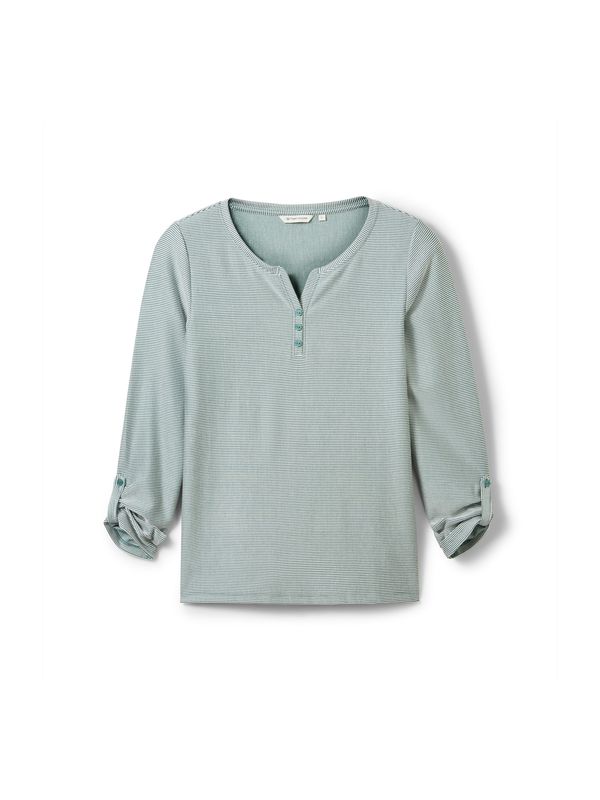 TOM TAILOR TOM TAILOR Тениска  смарагдово зелено / бяло