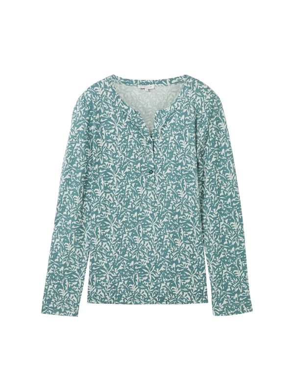 TOM TAILOR TOM TAILOR Тениска  смарагдово зелено / мръсно бяло