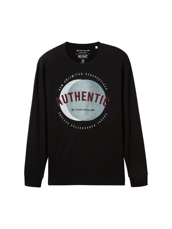 TOM TAILOR TOM TAILOR Тениска  сребърно сиво / бордо / черно / бяло