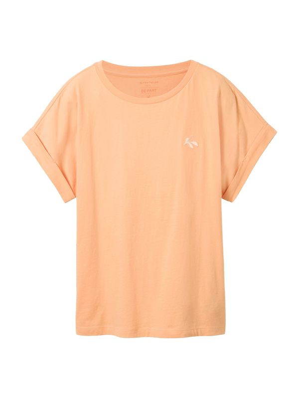 TOM TAILOR TOM TAILOR Тениска  светлооранжево / бяло