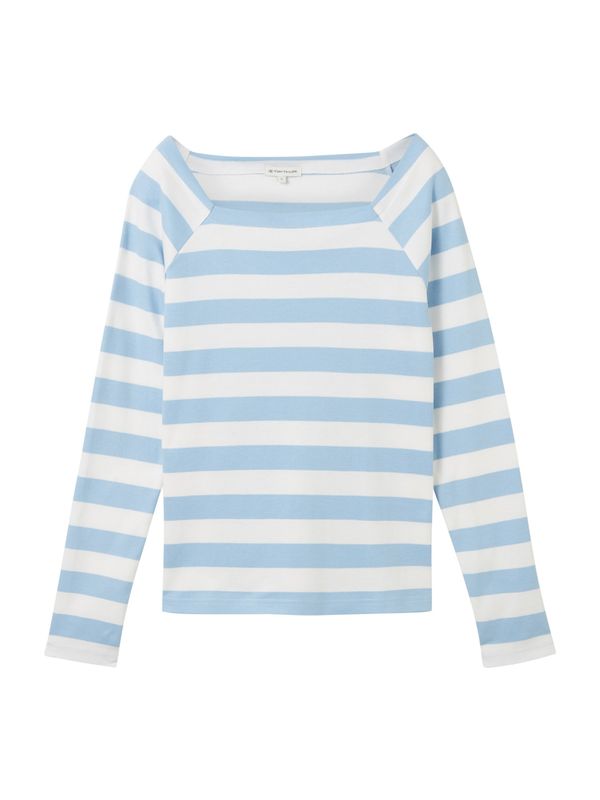 TOM TAILOR TOM TAILOR Тениска  светлосиньо / бяло