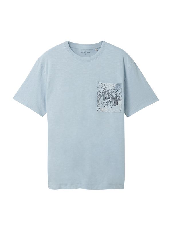 TOM TAILOR TOM TAILOR Тениска  светлосиньо / черно / бяло