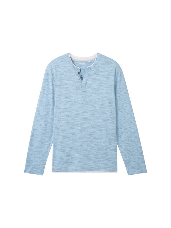 TOM TAILOR TOM TAILOR Тениска  светлосиньо / черно