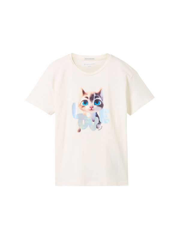 TOM TAILOR TOM TAILOR Тениска  светлосиньо / кафяво / тъмнолилаво / бяло