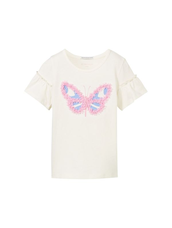 TOM TAILOR TOM TAILOR Тениска  светлосиньо / светлорозово / бяло