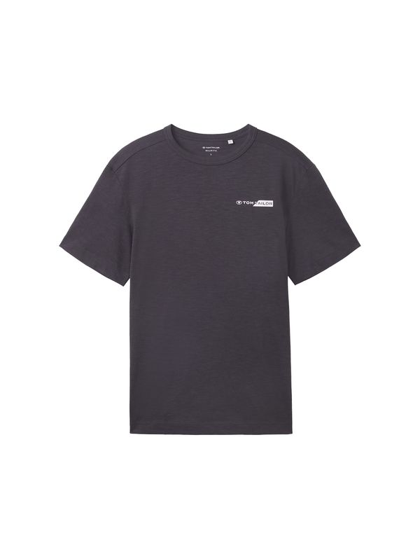 TOM TAILOR TOM TAILOR Тениска  тъмносиво / бяло