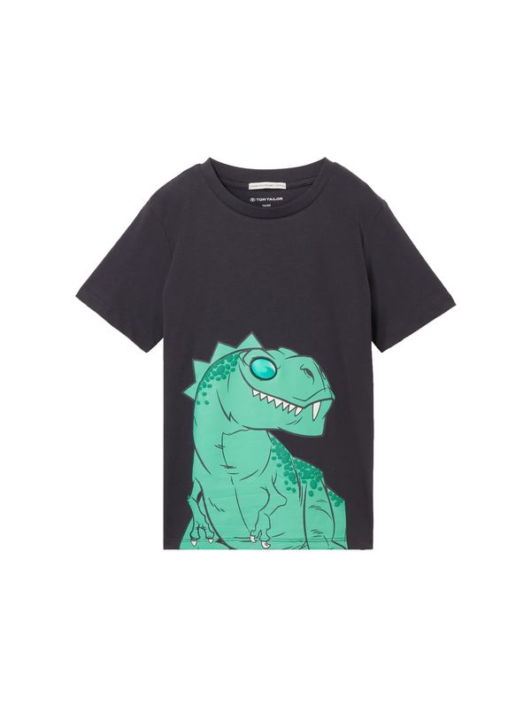 TOM TAILOR TOM TAILOR Тениска  тъмносиво / петрол / смарагдово зелено / бяло
