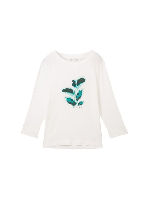 TOM TAILOR TOM TAILOR Тениска  тюркоазен / мента / тъмнозелено / бяло