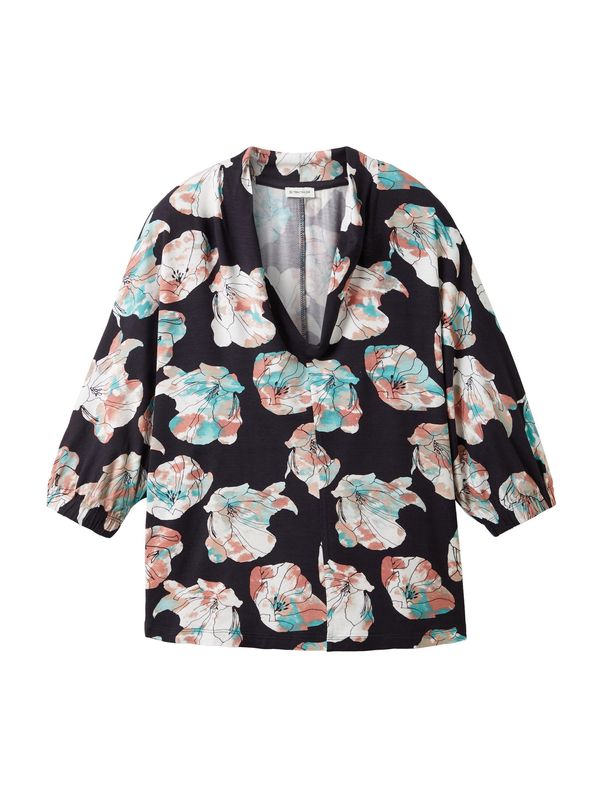 TOM TAILOR TOM TAILOR Тениска  тюркоазен / тъмносиньо / пепел от рози / бяло