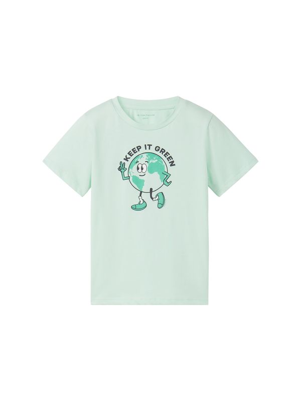 TOM TAILOR TOM TAILOR Тениска  зелено / мента / черно / бяло