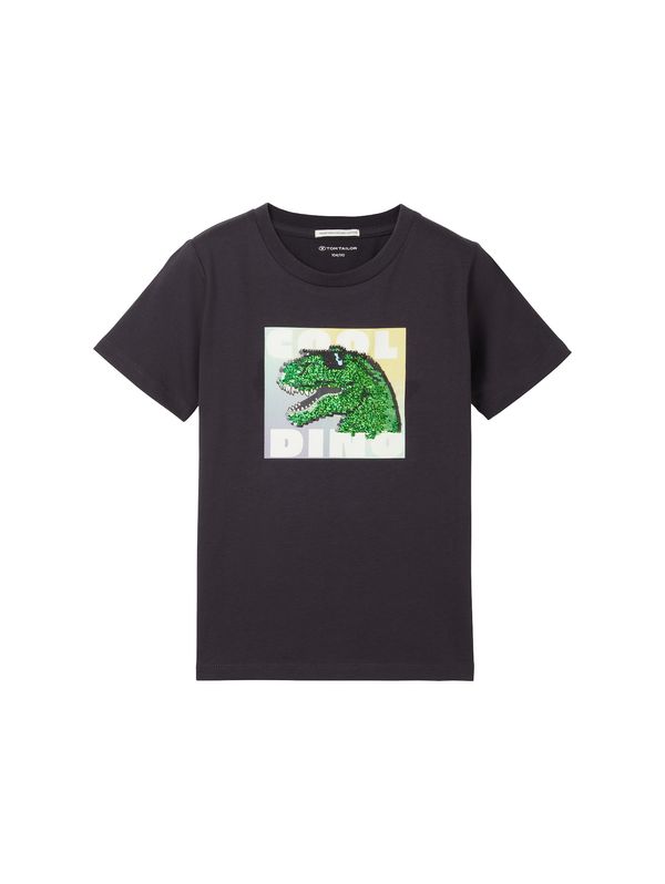 TOM TAILOR TOM TAILOR Тениска  жълто / антрацитно черно / светлозелено / бяло