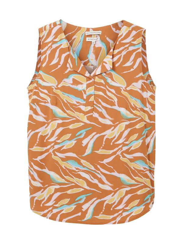 Tom Tailor Women + Tom Tailor Women + Блуза  камел / коняк / нефритено зелено / бледорозово