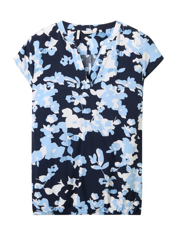 Tom Tailor Women + Tom Tailor Women + Блуза  нейви синьо / светлосиньо / мръсно бяло