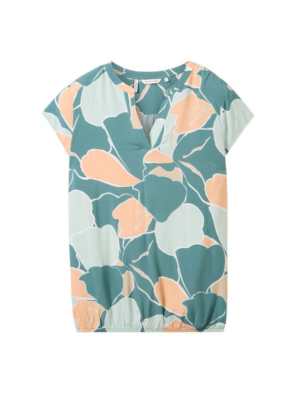 Tom Tailor Women + Tom Tailor Women + Блуза  светлосиньо / пастелно оранжево / бяло