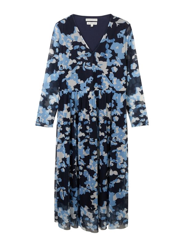 Tom Tailor Women + Tom Tailor Women + Рокля  нощно синьо / светлосиньо / бяло