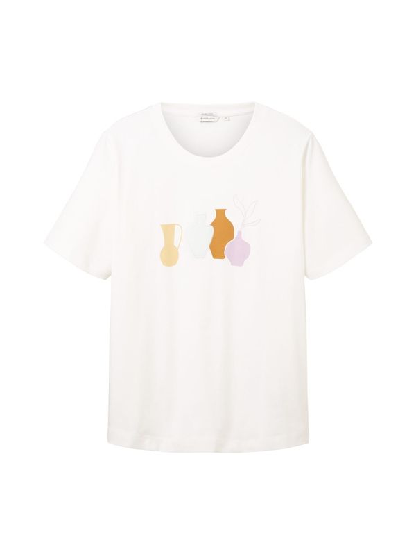 Tom Tailor Women + Tom Tailor Women + Тениска  бежово / коняк / люляк / бяло