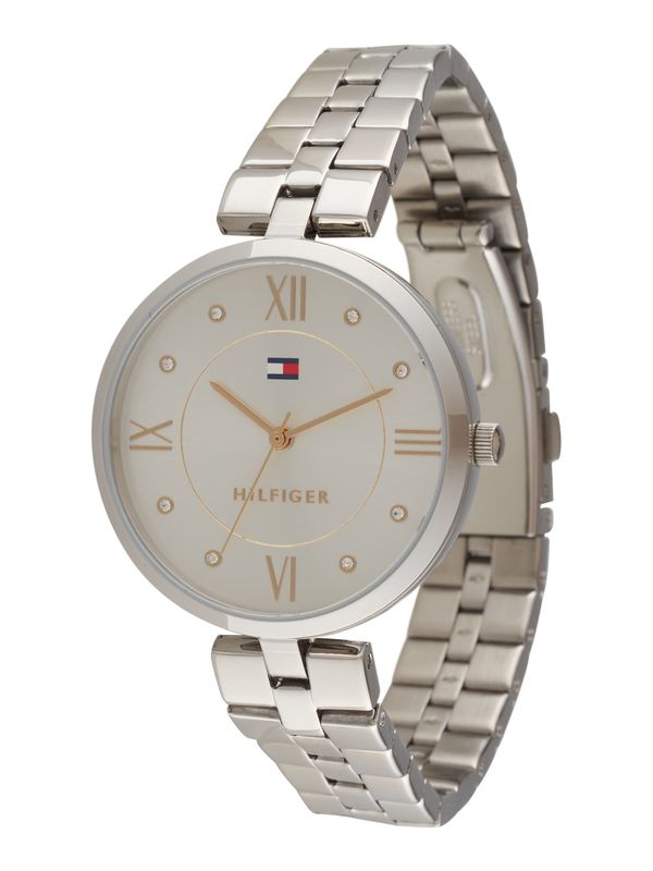 TOMMY HILFIGER TOMMY HILFIGER Аналогов часовник  червено / сребърно / прозрачно / бяло