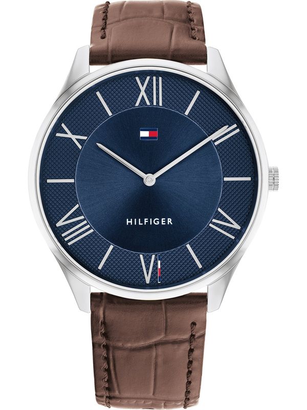 TOMMY HILFIGER TOMMY HILFIGER Аналогов часовник  нейви синьо / тъмнокафяво / сребърно