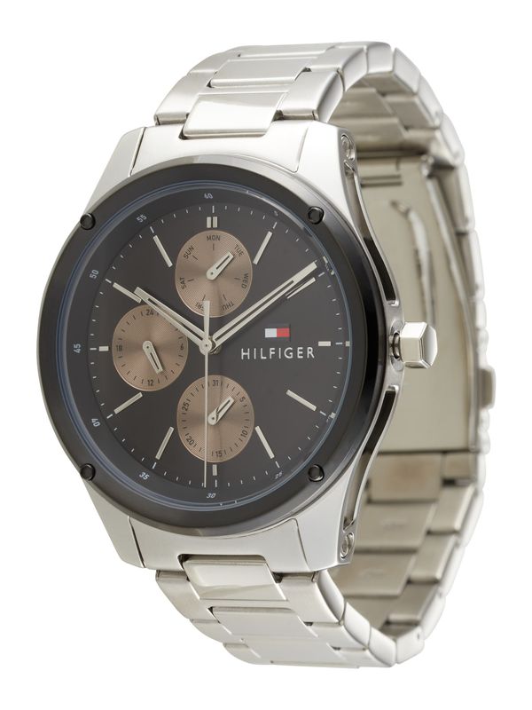 TOMMY HILFIGER TOMMY HILFIGER Аналогов часовник  огнено червено / черно / сребърно