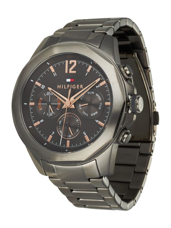TOMMY HILFIGER TOMMY HILFIGER Аналогов часовник  сиво / оранжево / черно