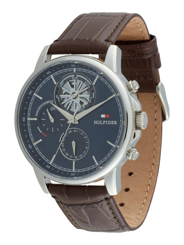 TOMMY HILFIGER TOMMY HILFIGER Аналогов часовник 'STEWART'  тъмносиньо / сребърно