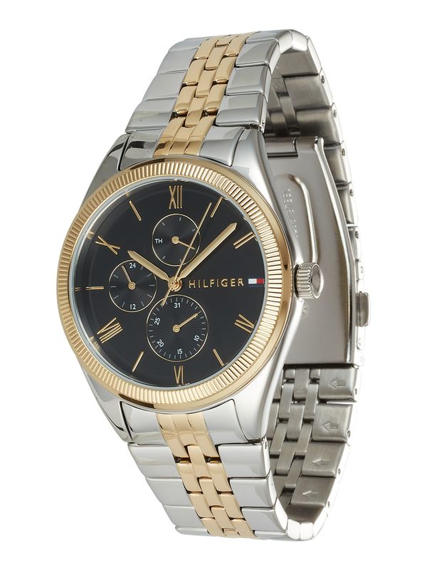 TOMMY HILFIGER TOMMY HILFIGER Аналогов часовник  злато / черно / сребърно