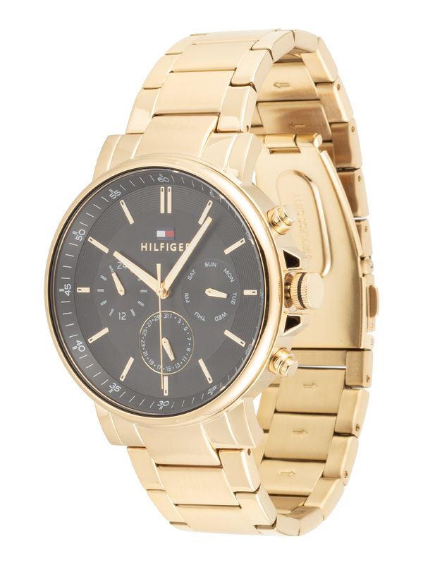 TOMMY HILFIGER TOMMY HILFIGER Аналогов часовник  злато / светлосиво / черно