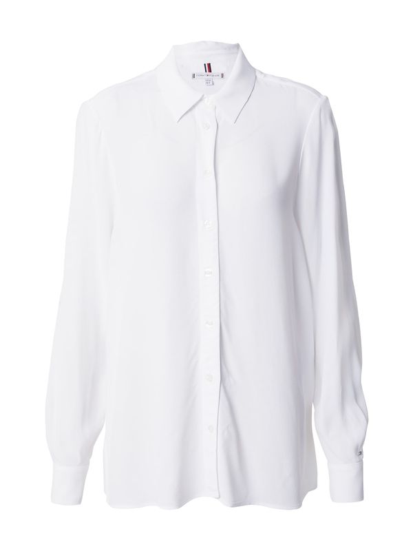 TOMMY HILFIGER TOMMY HILFIGER Блуза 'Fluid'  червено / бяло