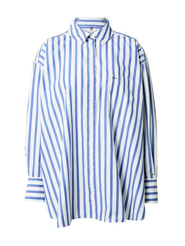 TOMMY HILFIGER TOMMY HILFIGER Блуза  синьо / бяло