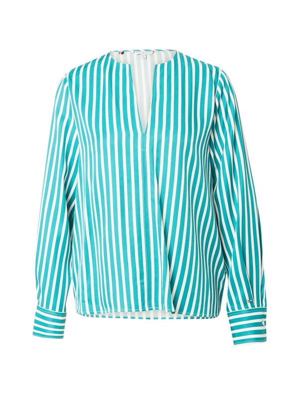 TOMMY HILFIGER TOMMY HILFIGER Блуза  тюркоазен / бяло