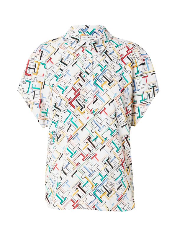 TOMMY HILFIGER TOMMY HILFIGER Блуза  тюркоазен / червено / черно / бяло