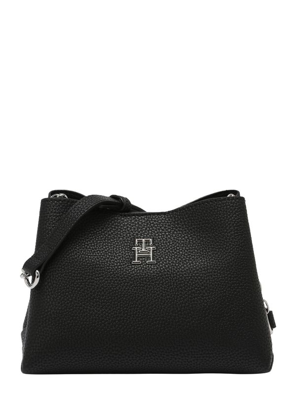 TOMMY HILFIGER TOMMY HILFIGER Чанта с презрамки  черно / сребърно